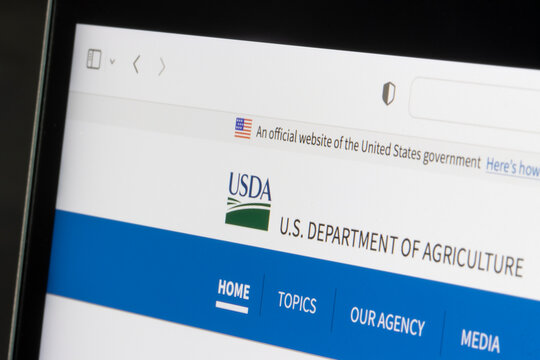 Sunnyvale, CA, USA - May 4, 2022: Website homepage of the U.S. Department of Agriculture (USDA), an executive department of the United States federal government, is seen on a computer.