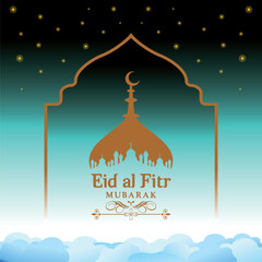 Ramadhan background, Eid al-Fitr background, Islamic new year background greeting card with star decorative elements