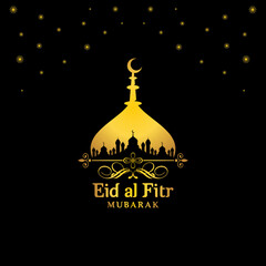 Happy Eid mubarak Islamic background with star decorative elements