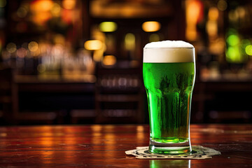 Glass of Beer on Wooden Table