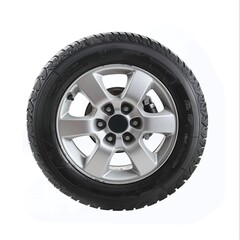 Obraz premium luxury car rim and tire combination isolated on a pure white background