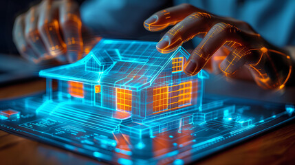 Innovative design exploration: Architect utilizes technology with digital holograms for 3D house