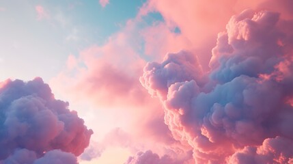 Sunset sky background with tiny clouds. 3d rendering illustration.