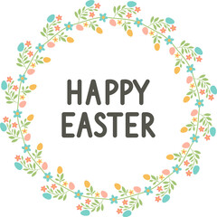 Happy Easter Greeting Card. Vector Design Template for Easter Holiday. Vector illustration