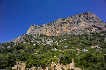 Fototapeta na wymiar landscape in the mountains of Santa Maria Navarrese-Baunei. Ogliastra. Sardinia. Italy