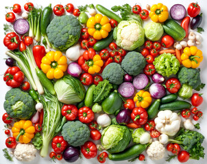 Assortment of Fresh Organic Vegetables Top View