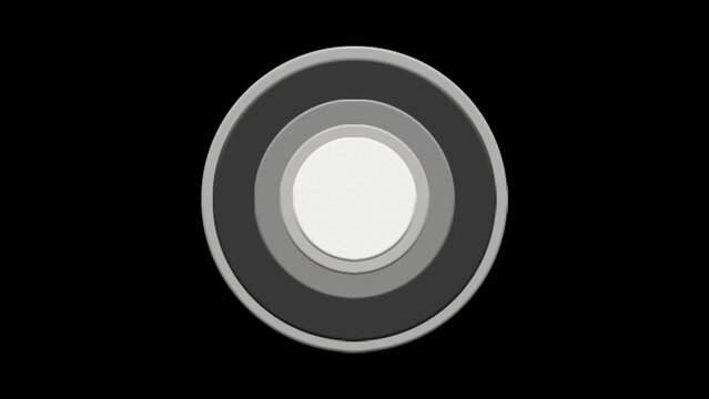 Abstract animated vibrating sound speaker membrane isolated on transparent background with alpha channel.