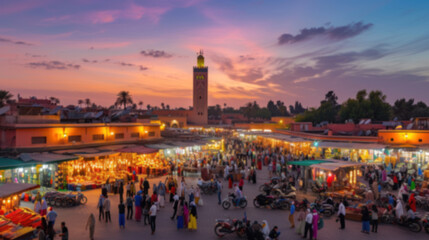Street marketplace. Arabic bazaar. Blurred, unfocused background.