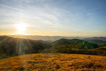 Ta Nang - Phan Dung route with milestone between 3 provinces through grass hills and forests in...