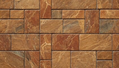 Obraz premium Slate tile ceramic seamless pattern brick brown stone texture for background