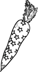 Carrot drawing doodle vegetable design.