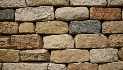 Obraz premium Brick stacked stone wall background horizontal pattern