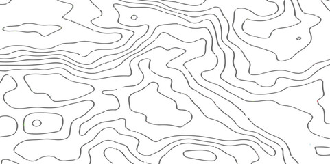 Topographic map background geographic line map with seamless ornament design. The black on white contours vector topography stylized height of the lines map.