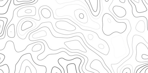 Background of the topographic map. Elevation contouring outline cartography texture. Geographic abstract grid. Futuristic wireframe landscape background. black and white seamless pattern