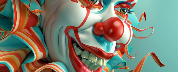 April 1st, April Fools Day, funny clown with balloons, circus performer, funny the laughing clown, April fools Day symbol - obrazy, fototapety, plakaty