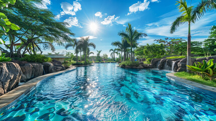Fototapeta na wymiar pool in tropical resort