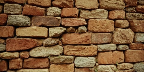 old red and brown mix stone wall brick background texture