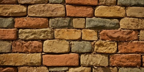 Obraz premium old red and brown mix stone wall brick background texture