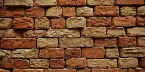 Obraz premium old red and brown mix stone wall brick background texture