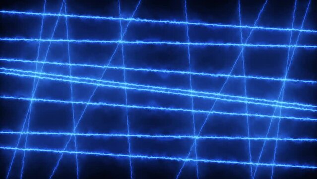 Abstract blue neon background for logo. Blazing oblique lines on a black background.