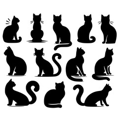 Fototapeta premium black cats silhouettes