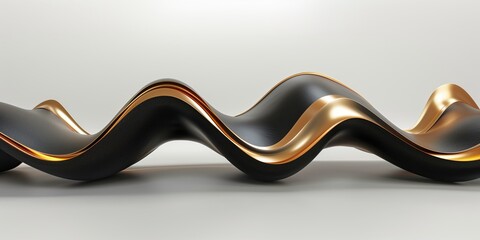 Elegant Golden Wave: Abstract Luxury Art