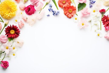Season's Best Wishes! Happy Mother's Day Floral Composition on a Flawless White Studio Background: