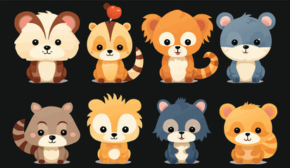 Obraz premium Big set of world animal Species cartoon Vectors 