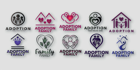 Adoption family logo and symbol Vector design