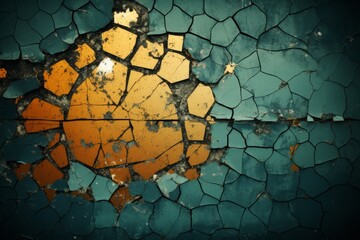 Abstract 3d dark mirror cracked background with reflective surface and shattered glass effect