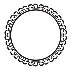 Vintage round frame vector