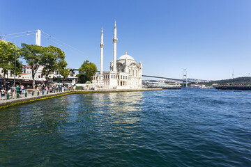 The beautiful exterior of the Ortakoy Mosque in Istanbul