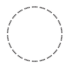 Circle shape dotted icon vector geometry symbol for creative graphic design element in a flat color pictogram illustration