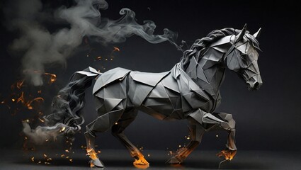 horse on the black