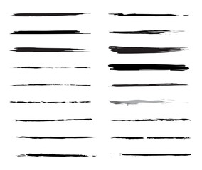 Vector black paint, ink brush stroke, brush, line or texture. Dirty artistic design element, box, frame or background for text.