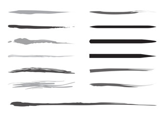 Set of vector brush strokes