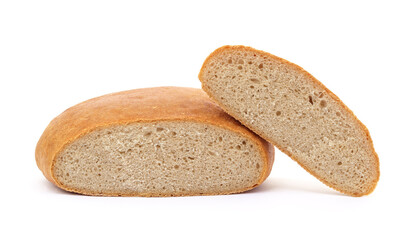 Sliced loaf of bread.