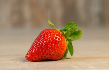 strawberry on a wooden table