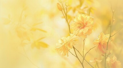 Delicate Watercolor Effect on Yellow Background