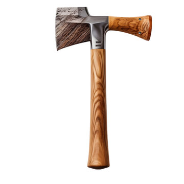 Vintage wooden axe isolated on a white background with clipping path.