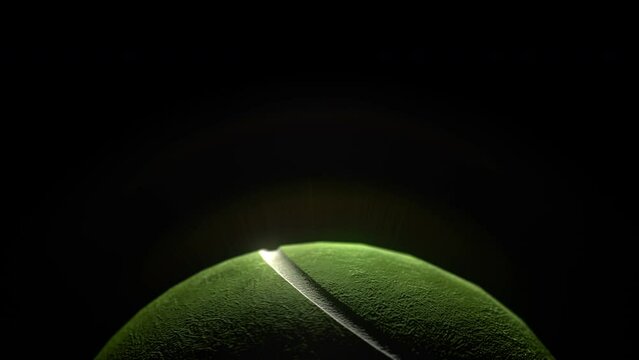 Tennis Ball Bottom Graphic in epic lighting on Black