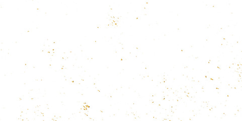 Fototapeta na wymiar Abstract doted and confetti golden glitter and dust particles splatter on transparent background. Dust golden grunge background. Vector illustration.
