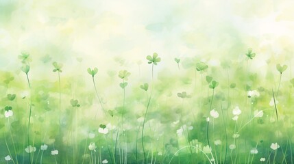 Fototapeta na wymiar a free green grass background set with four af clover flower