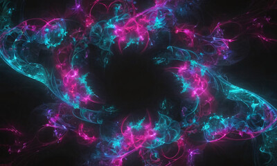 Sci-fi pink and green element