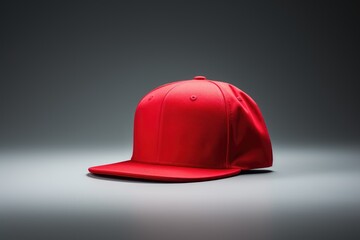 A solitary red snapback offers a pop of color, perfect for designers seeking a clean mockup for their logos