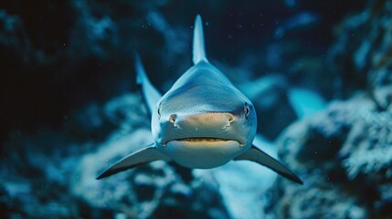 enchanting shark fish closeup: marine predator portrait in the underwater wilderness, a charming...