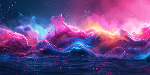 Abstract Neon Light Waves in Vivid Colors.
Digital art of glowing neon waves with a cosmic feel.