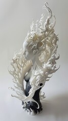 Vampire inventing kinetic art via 3D printing, inspired by the dynamics of tropical wildfires