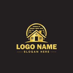 Real estate logo property house home construction building logo icon editable vector