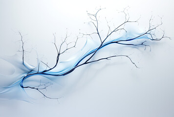 Bare Tree Branch on White Background